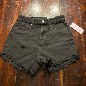Wild Fable Black Denim Frayed Women's Shorts